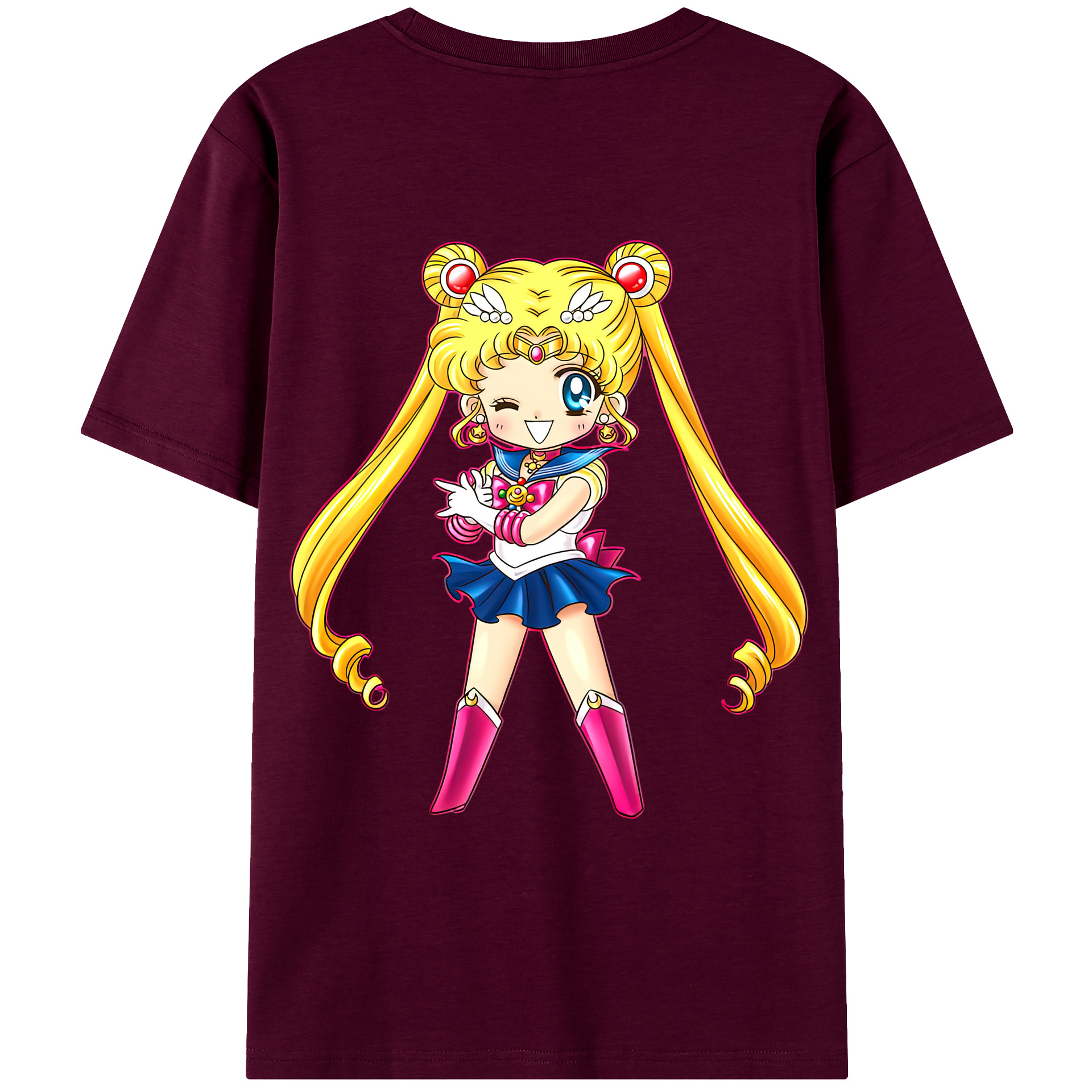 （画像用） 美少女戦士セーラームーン 月野 うさぎ つきの うさぎ Sailor Moon Tsukino Usagi レディース半袖Tシャツ(バックプリント)